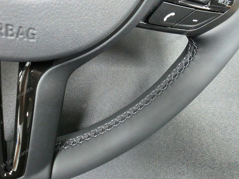 BMW F-SERIES NAPPA LEATHER BLACK STITCH / BLACK OUT / M4 FASCIA STEERING WHEEL - BMW 1 2 3 4 5 X SERIES (2)
