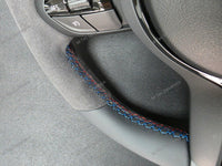 BMW F-SERIES (MANUAL) NAPPA LEATHER TRI-STITCH / ALCANTARA / RED RING STEERING WHEEL - BMW 1 2 3 4 5 X SERIES