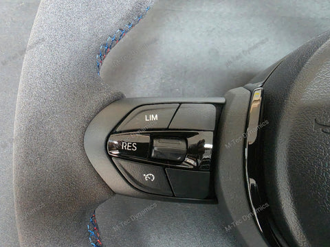 BMW F-SERIES (MANUAL) NAPPA LEATHER TRI-STITCH / ALCANTARA / RED RING STEERING WHEEL - BMW 1 2 3 4 5 X SERIES