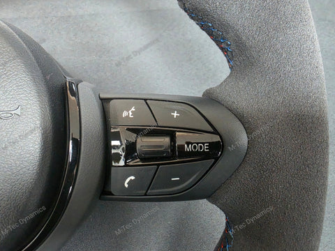 BMW F-SERIES (MANUAL) NAPPA LEATHER TRI-STITCH / ALCANTARA / RED RING STEERING WHEEL - BMW 1 2 3 4 5 X SERIES
