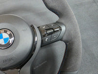 BMW F-SERIES (MANUAL) NAPPA LEATHER TRI-STITCH / ALCANTARA / RED RING STEERING WHEEL - BMW 1 2 3 4 5 X SERIES