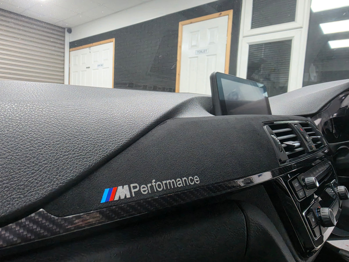 WRAPPING SERVICE - BMW F8X M3 M4 INTERIOR TRIM SET PERFORMANCE STYLE - HIGH GLOSS CARBON / ALCANTARA