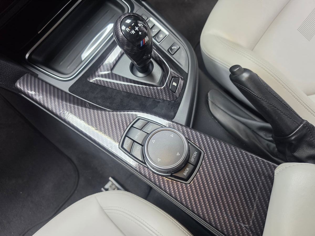 WRAPPING SERVICE - BMW F8X M3 M4 INTERIOR TRIM SET PERFORMANCE STYLE - HIGH GLOSS CARBON / ALCANTARA