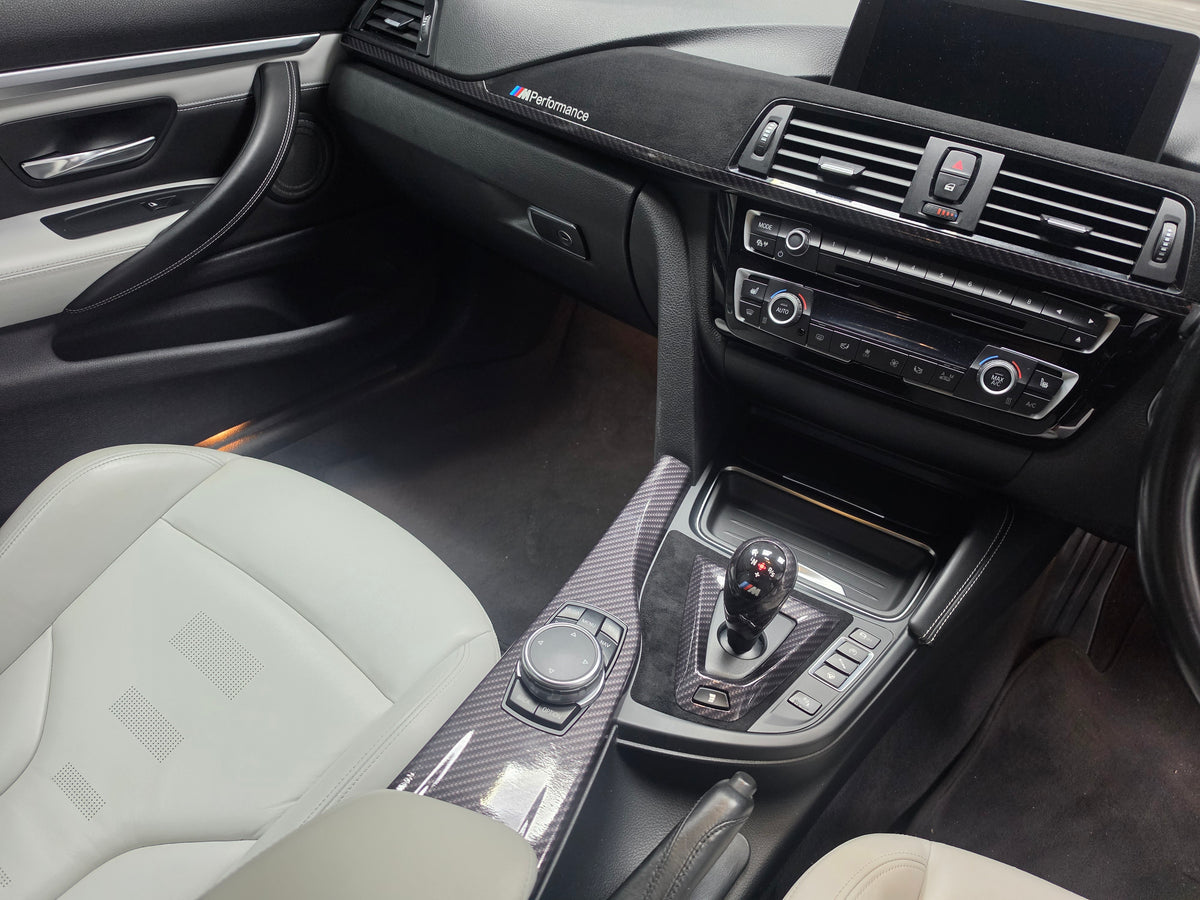 WRAPPING SERVICE - BMW F8X M3 M4 INTERIOR TRIM SET PERFORMANCE STYLE - HIGH GLOSS CARBON / ALCANTARA