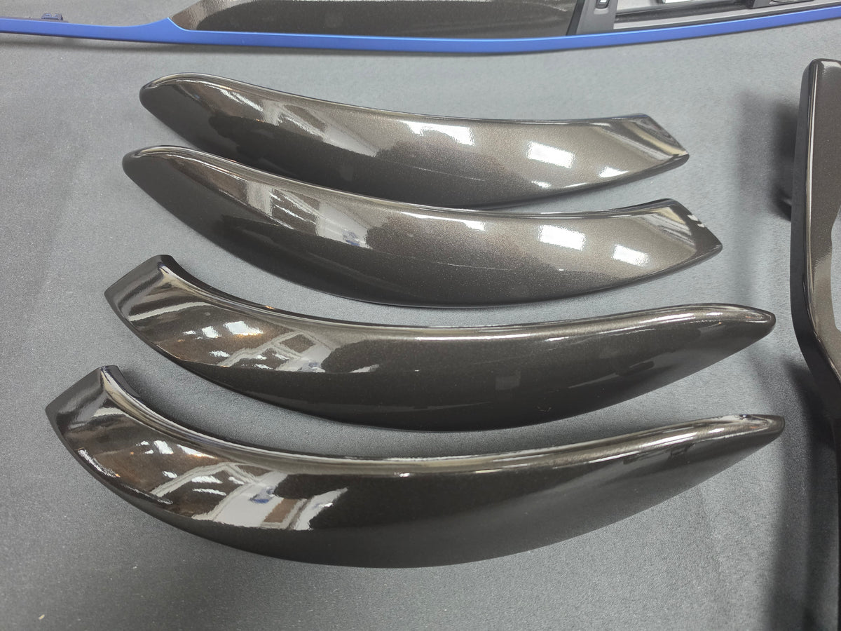 BMW F30 F31 F36 LCI INTERIOR TRIM SET - METALLIC BLACK / BLUE ACCENT