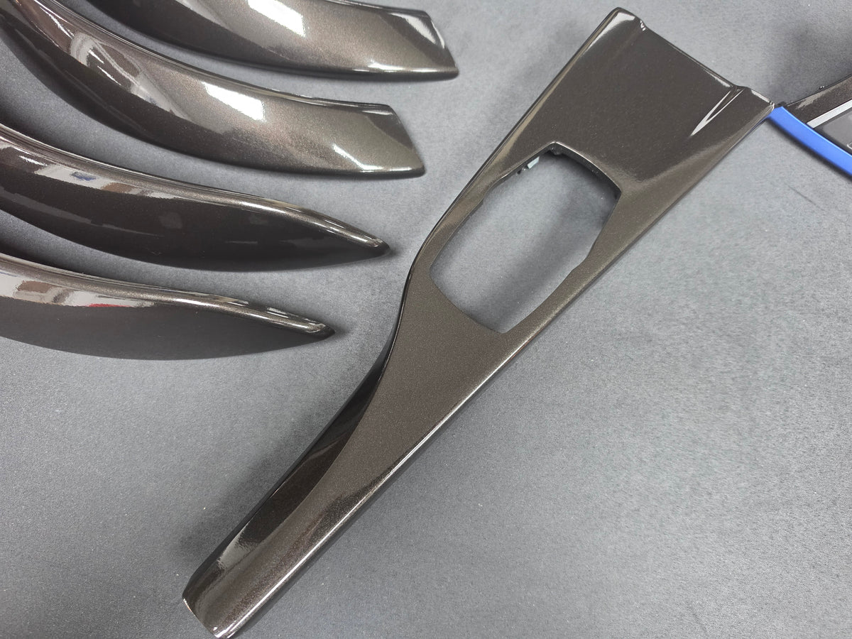 BMW F30 F31 F36 LCI INTERIOR TRIM SET - METALLIC BLACK / BLUE ACCENT