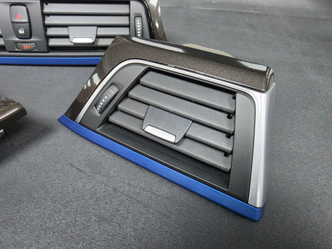 BMW F30/ F31 LCI INTERIOR TRIM SET - METALLIC BLACK / BLUE ACCENT