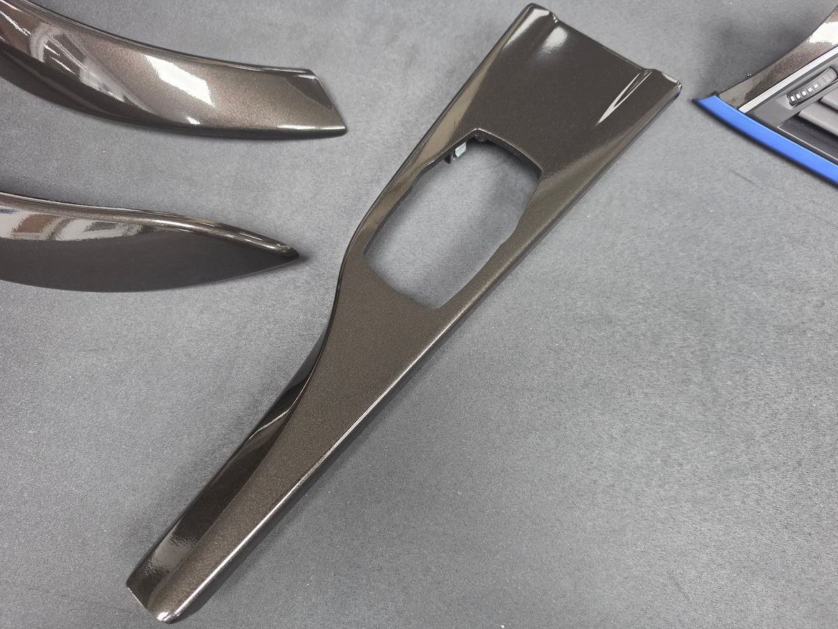 BMW F32 COUPE LCI INTERIOR TRIM SET - METALLIC BLACK / BLUE ACCENT