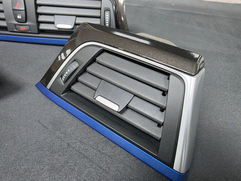 BMW F32 COUPE LCI INTERIOR TRIM SET - METALLIC BLACK / BLUE ACCENT