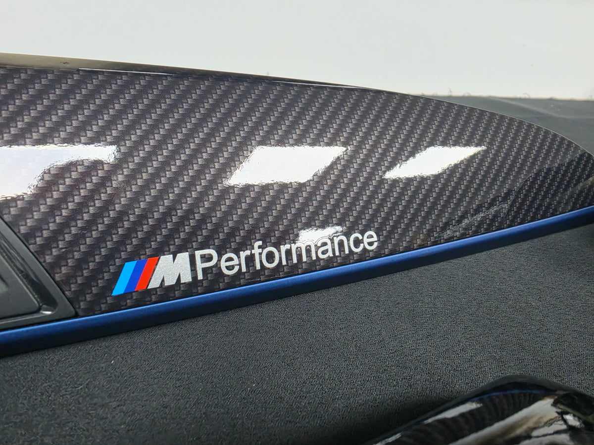 BMW F21 F22 INTERIOR TRIM SET - HIGH GLOSS CARBON / BLUE ACCENT TRIM