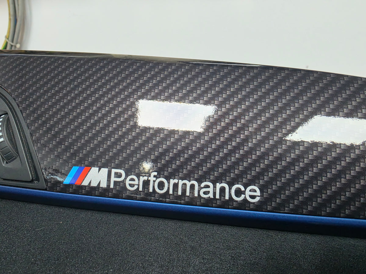 BMW F21 F22 INTERIOR TRIM SET - HIGH GLOSS CARBON / BLUE ACCENT TRIM