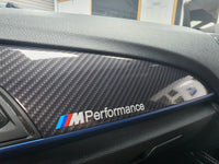 BMW F21 F22 INTERIOR TRIM SET - HIGH GLOSS CARBON / BLUE ACCENT TRIM