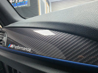 BMW F21 F22 INTERIOR TRIM SET - HIGH GLOSS CARBON / BLUE ACCENT TRIM
