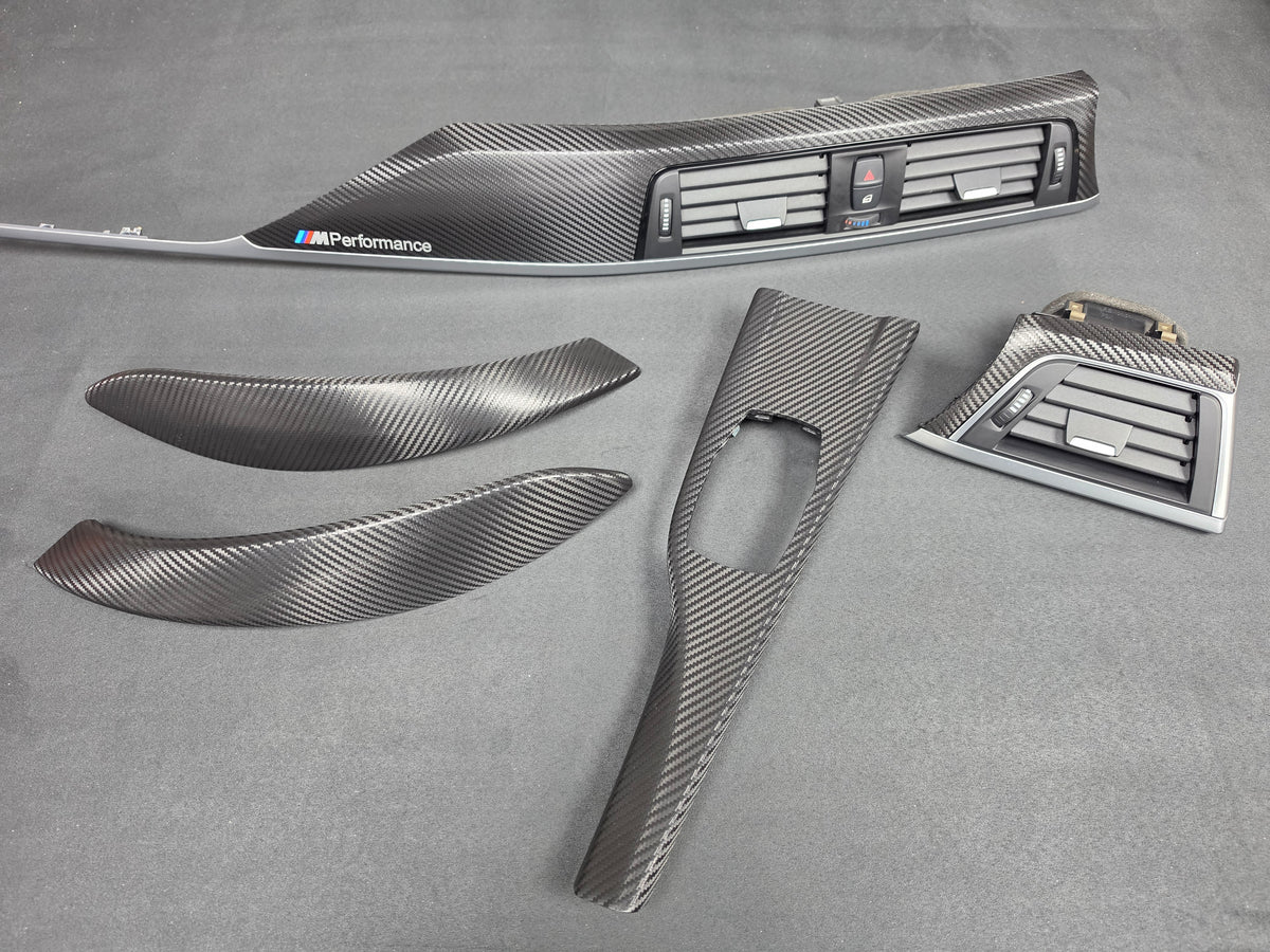 BMW F32 COUPE INTERIOR TRIM SET - TEXTURED CARBON / SILVER ACCENT