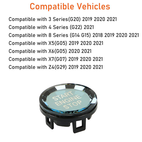 BMW G-SERIES CRYSTAL ENGINE START BUTTON - 1/3/4/8/X/Z SERIES G20 G22 G29 G05 G06