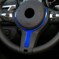 BMW F-SERIES BLUE M-SPORT STEERING WHEEL TRIM - 1/2/3/4/5 SERIES F1X F2X F3X