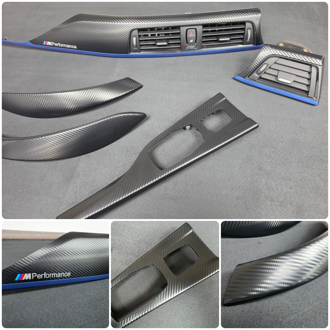 BMW F33 CONVERTIBLE INTERIOR TRIM SET - 3D CARBON / BLUE ACCENT