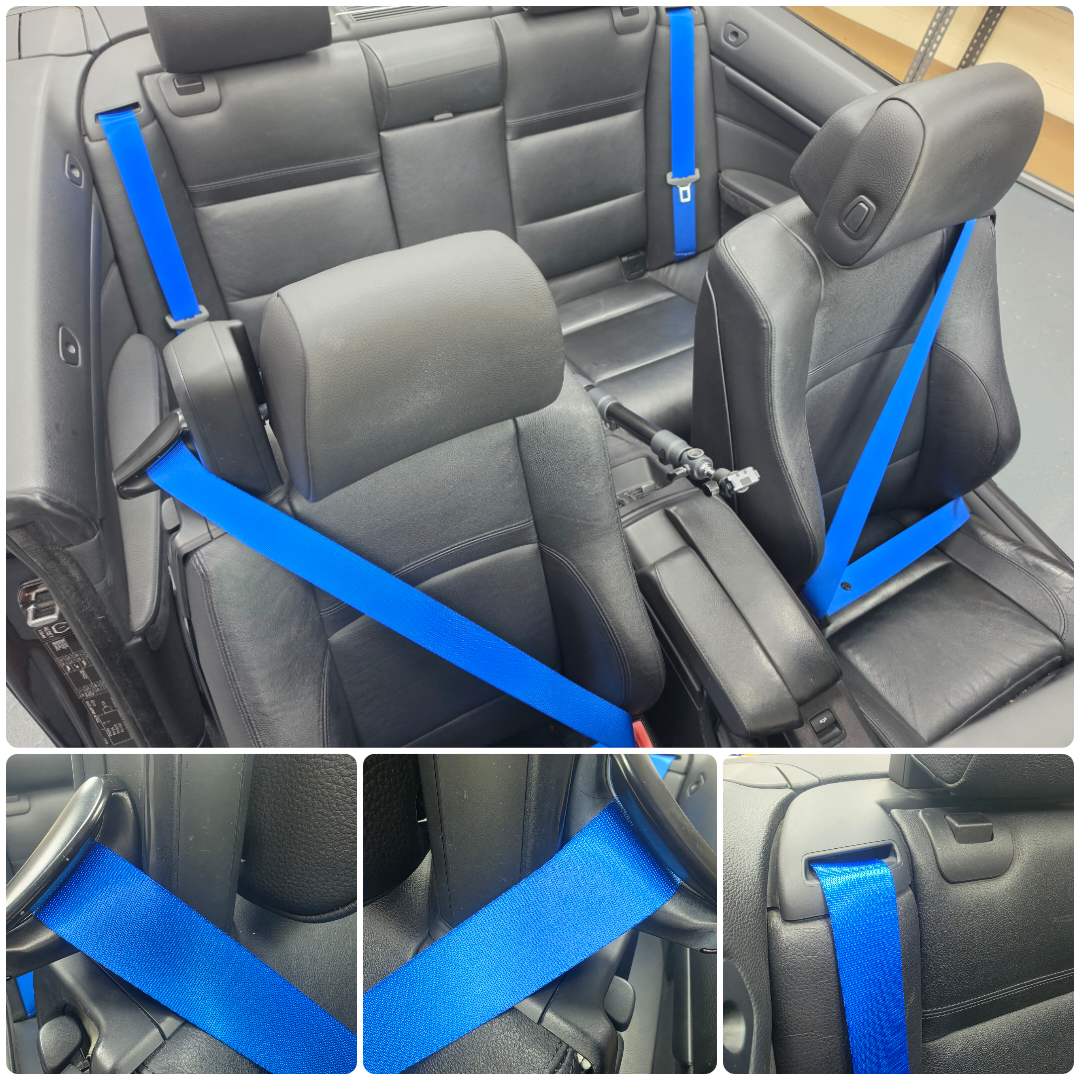 BMW 3-SERIES E93 CONVERTIBLE COLOURED SEAT BELTS - REMOVAL, RE-WEB & REFIT SERVICE