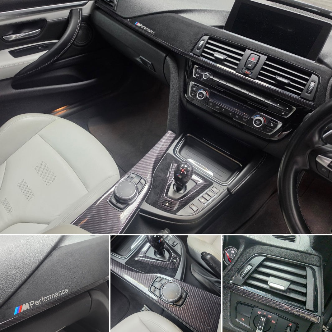 WRAPPING SERVICE - BMW F8X M3 M4 PERFORMANCE STYLE INTERIOR TRIM SET - HIGH GLOSS CARBON