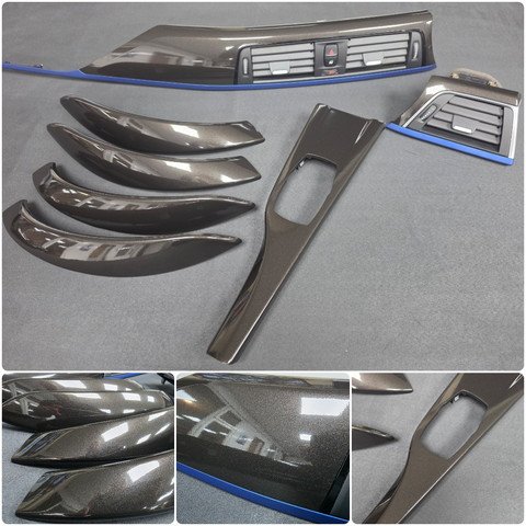 BMW F30/ F31 LCI INTERIOR TRIM SET - METALLIC BLACK / BLUE ACCENT