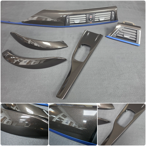 BMW F32 COUPE LCI INTERIOR TRIM SET - METALLIC BLACK / BLUE ACCENT