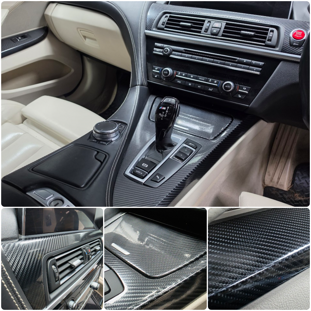 WRAPPING SERVICE - BMW 6-SERIES F12 F13 INTERIOR TRIM SET - ULTRA GLOSS CARBON