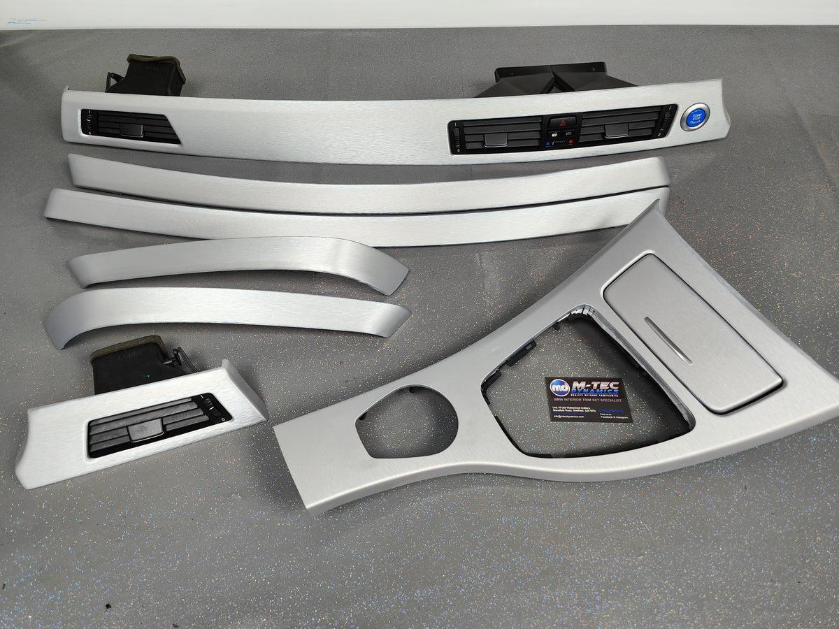 BMW E90 E91  INTERIOR TRIM SET - SILVER BRUSHED ALUMINIUM - CCC I-DRIVE