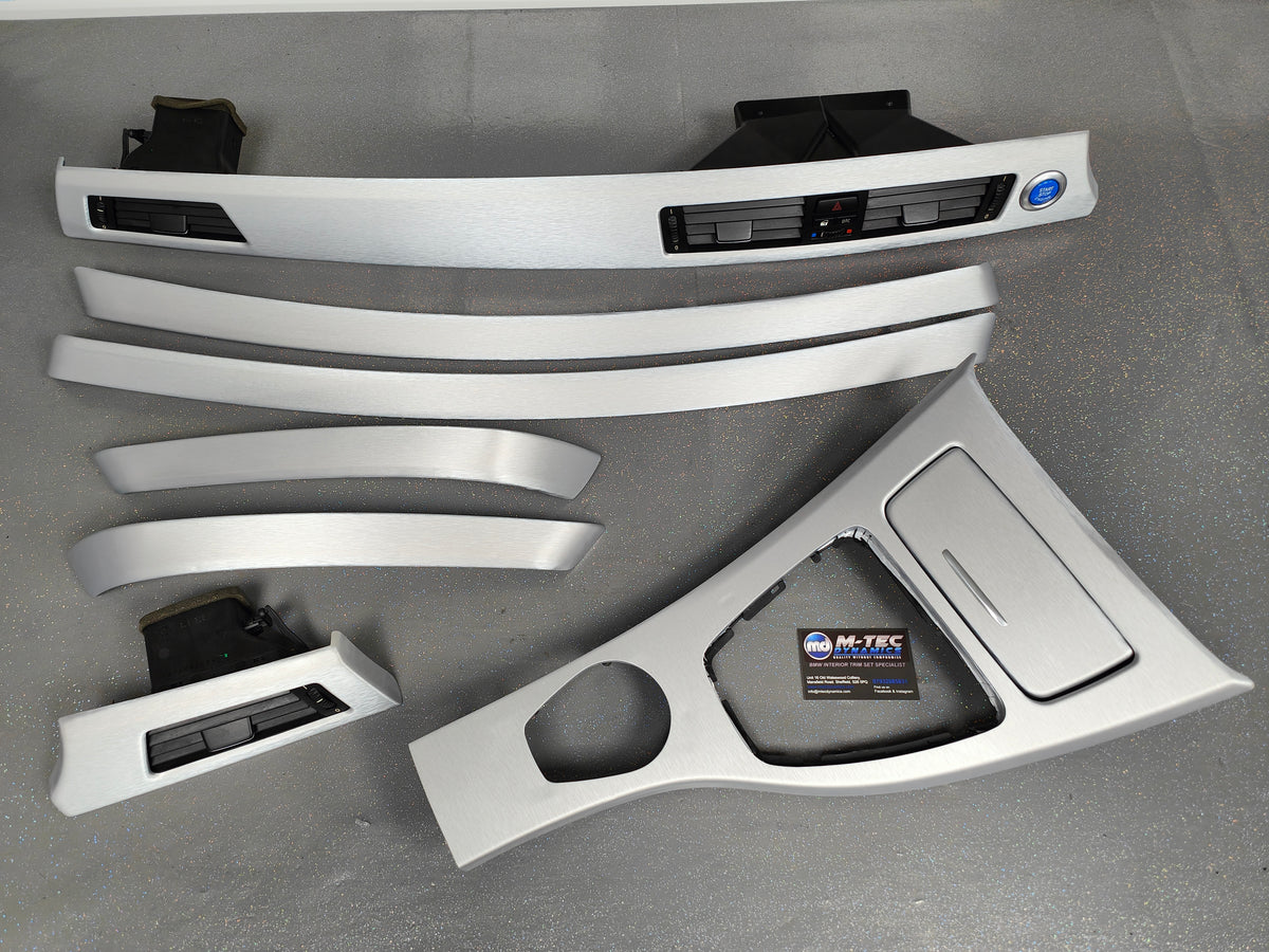BMW E90 E91  INTERIOR TRIM SET - SILVER BRUSHED ALUMINIUM - CCC I-DRIVE