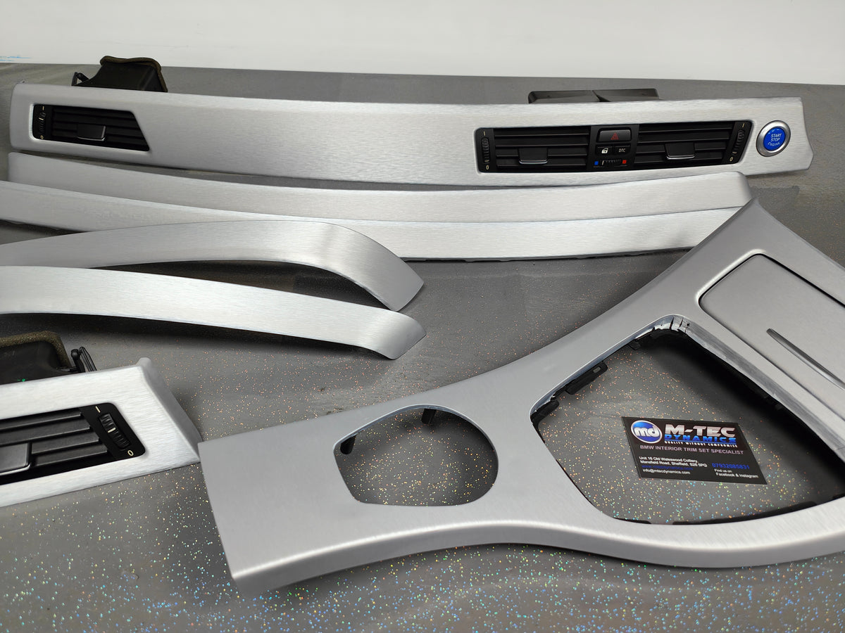 BMW E90 E91  INTERIOR TRIM SET - SILVER BRUSHED ALUMINIUM - CCC I-DRIVE