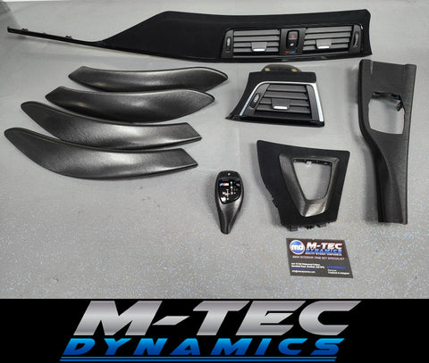 WRAPPING SERVICE - BMW F3X INTERIOR TRIM SET - BLACK BRUSHED ALUMINIUM / ALCANTARA - F30 F31 F32 F33 F36