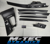 BMW F10 F11 AUTO INTERIOR TRIM SET - TEXTURED GLOSSY BLACK CARBON / BLACK ACCENT (MTD-TEX)