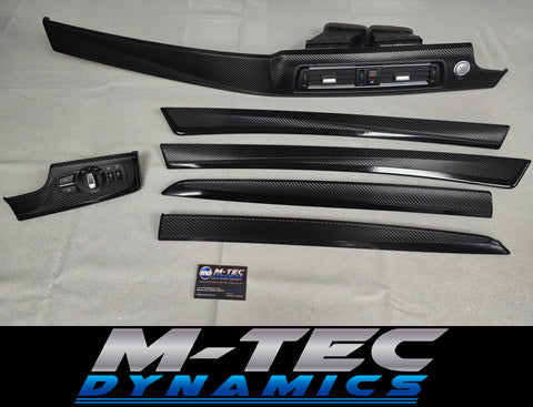 BMW F10 F11 M5 INTERIOR TRIM SET - DEEP TEXTURED GLOSSY BLACK CARBON / BLACK ACCENT (MTD-TEX)