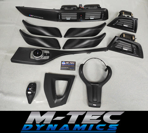 BMW F20 F21 F22 F23 LCI-2 INTERIOR TRIM SET - PREMIUM TEXTURED BLACK CARBON - WRAPPING SERVICE