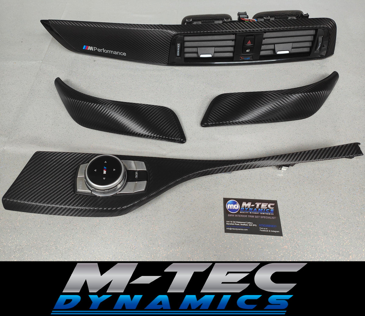 BMW F21 F22 LCI-2 INTERIOR TRIM SET - TEXTURED CARBON / GLOSS BLACK ACCENT