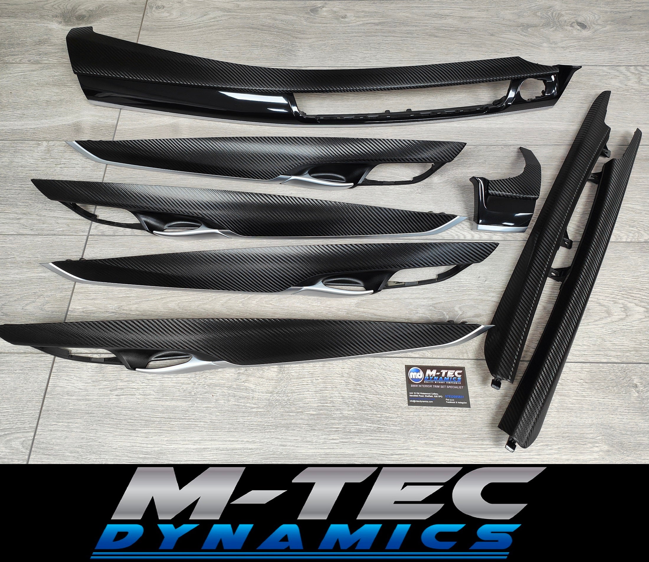 BMW X5 F15 INTERIOR TRIM SET - DEEP TEXTURED GLOSSY BLACK CARBON (MTD-TEX)