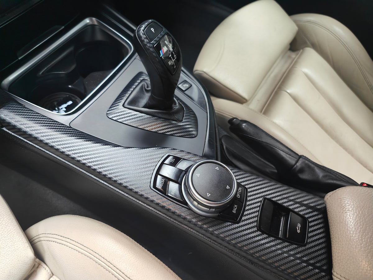 WRAPPING SERVICE - BMW F3X INTERIOR TRIM SET - 3D CARBON / GLOSS BLACK ACCENT (F30 F31 F32 F33 F34 F36)