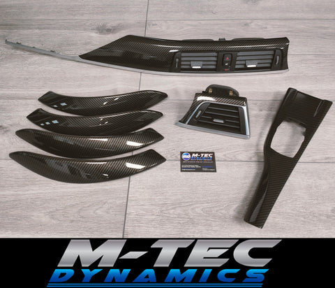 BMW F30 F80 M3 3-SERIES INTERIOR TRIM SET - HIGH GLOSS CARBON / SILVER ACCENT (MTD-HG)