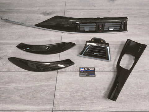 BMW F32 F82 4-SERIES COUPE INTERIOR TRIM SET - HIGH GLOSS CARBON / SILVER ACCENT (MTD-HG)