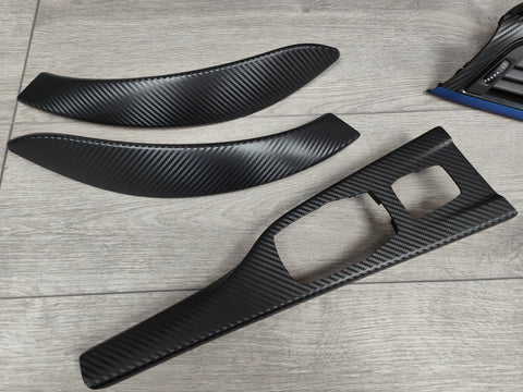 BMW F33 CONVERTIBLE INTERIOR TRIM SET - 3D CARBON / BLUE ACCENT