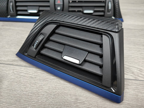 BMW F33 CONVERTIBLE INTERIOR TRIM SET - 3D CARBON / BLUE ACCENT