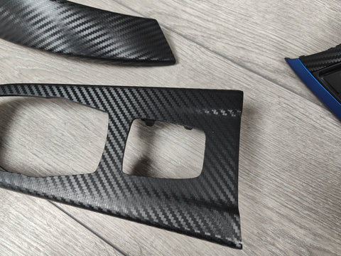 BMW F33 CONVERTIBLE INTERIOR TRIM SET - 3D CARBON / BLUE ACCENT