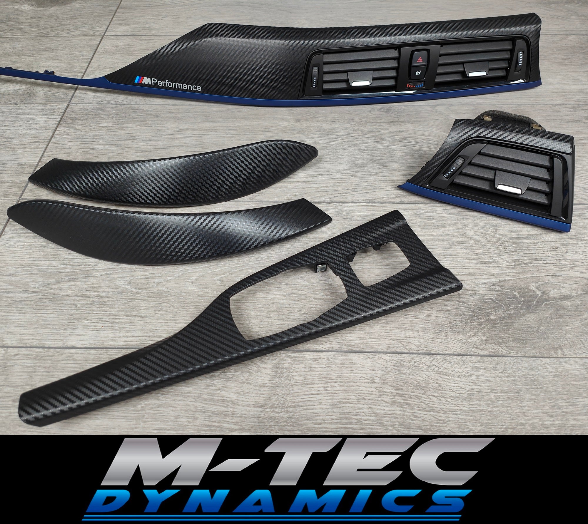 BMW F33 CONVERTIBLE INTERIOR TRIM SET - 3D CARBON / BLUE ACCENT