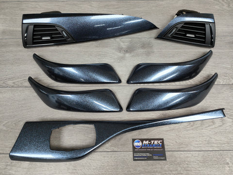 BMW F20 F21 F22 INTERIOR TRIM SET - METALLIC SPARKLE GREY / GLOSS BLACK ACCENT (#4)