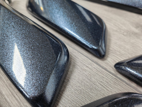 BMW F20 F21 F22 INTERIOR TRIM SET - METALLIC SPARKLE GREY / GLOSS BLACK ACCENT (#4)