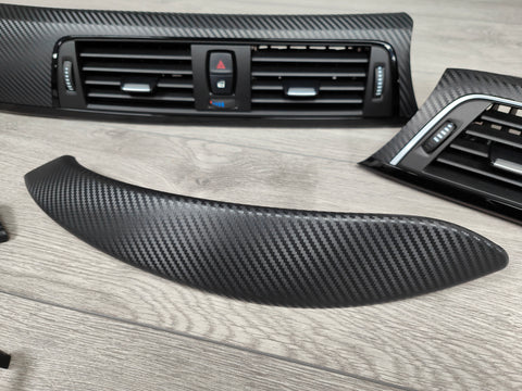 BMW F82 M4 DCT COUPE COMPLETE INTERIOR TRIM SET - 3D CARBON GEAR SHIFTER, GEAR SURROUND & STEERING WHEEL TRIM