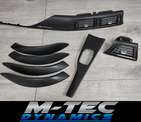 BMW F30 F31 F36 F80 M3 INTERIOR TRIM SET - 4D CARBON / BLACK ACCENT