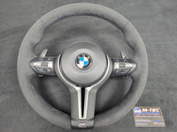 BMW F-SERIES FULL ALCANTARA TRI-STITCH STEERING WHEEL (COMPLETE) - BMW 5 6 SERIES F10 F11 M5 F06 F12 F13 M6