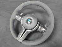 BMW F-SERIES FULL ALCANTARA TRI-STITCH STEERING WHEEL (COMPLETE) - BMW 5 6 SERIES F10 F11 M5 F06 F12 F13 M6