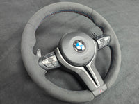 BMW F-SERIES FULL ALCANTARA TRI-STITCH STEERING WHEEL (COMPLETE) - BMW 5 6 SERIES F10 F11 M5 F06 F12 F13 M6