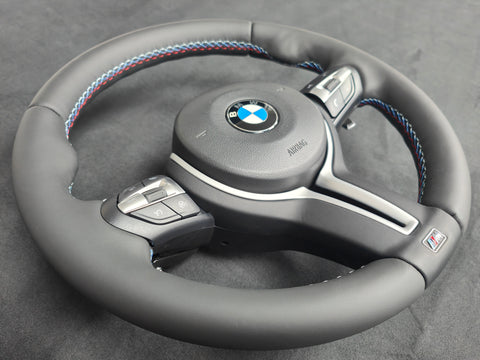 BMW F-SERIES NAPPA LEATHER TRI-STITCH STEERING WHEEL - BMW 1 2 3 4 SERIES F20 F22 F30 F32 M2 M3 M4